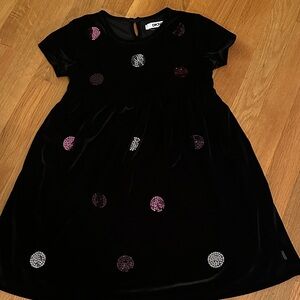 DKNY Black Dress with Pink and Silver Dots